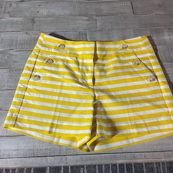 LOFT Pants - LOFT NWT Yellow‎ and White Striped High Waist